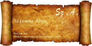 Szirmay Alex névjegykártya