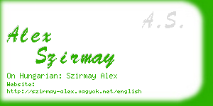 alex szirmay business card